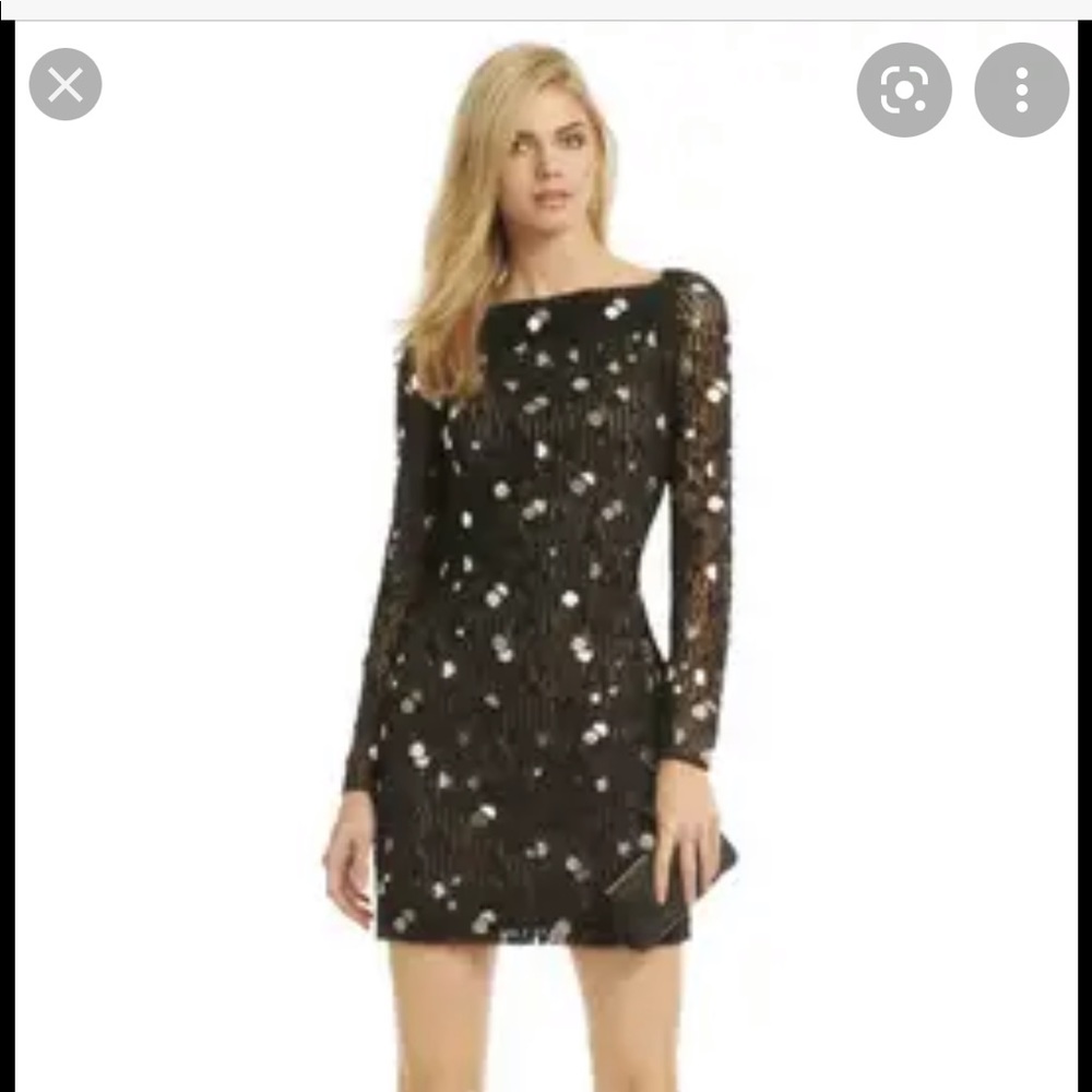 DVF Magnetic Attraction black long sleeve dress